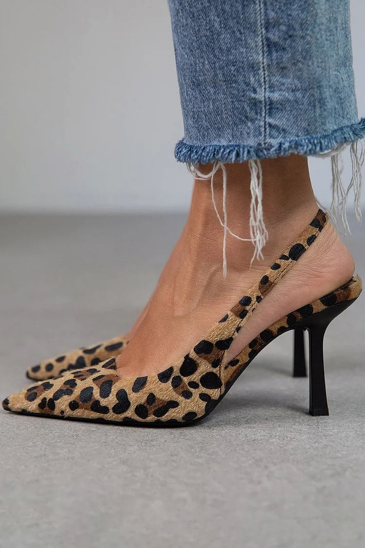 Maria | Leopard Slingback Heels
