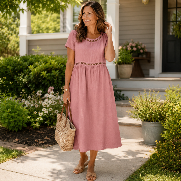 Rosalie — Embroidered Midi Dress