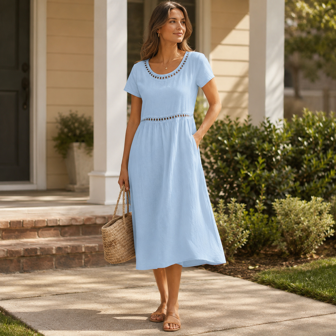 Rosalie — Embroidered Midi Dress