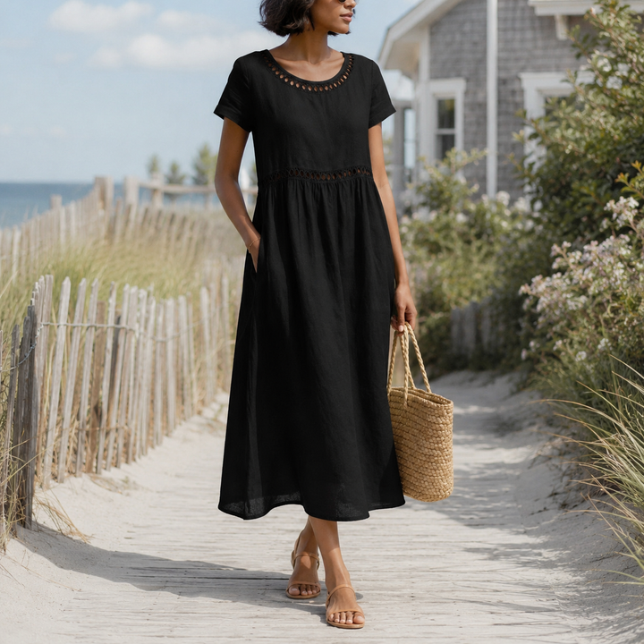 Rosalie — Embroidered Midi Dress