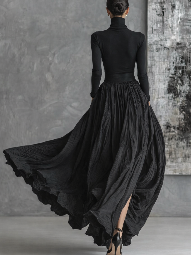 Sable | Pleated Skirt Maxi Dress