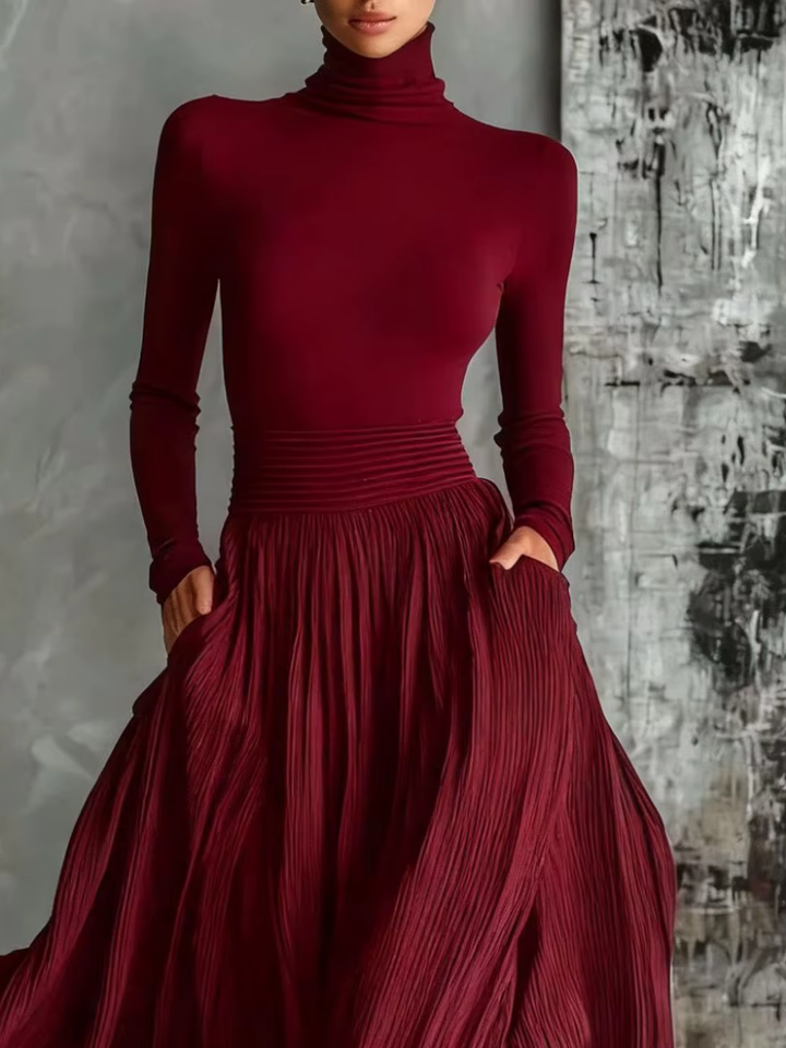 Sable | Pleated Skirt Maxi Dress