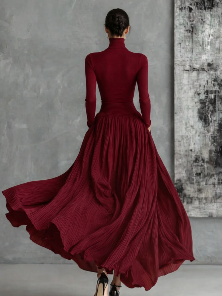 Sable | Pleated Skirt Maxi Dress
