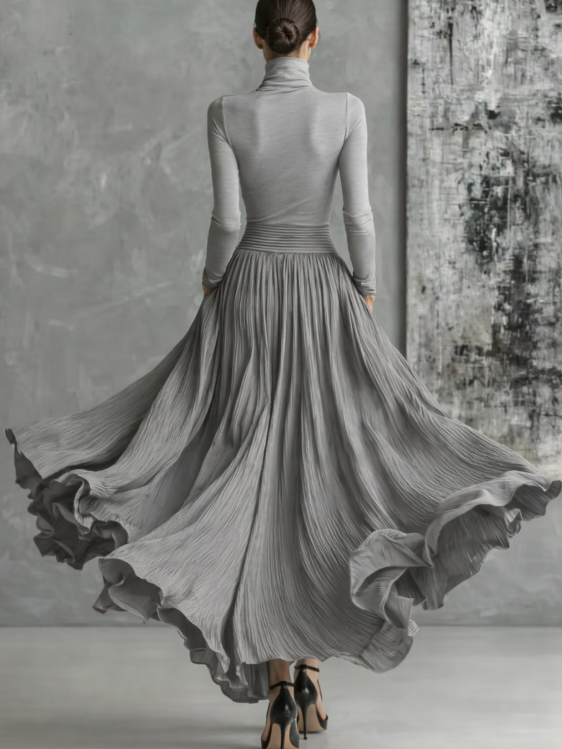 Sable | Pleated Skirt Maxi Dress